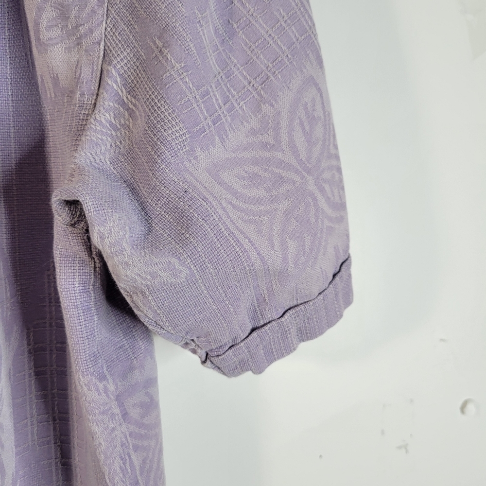 Mens Jamaica Jaxx Purple Silk Short sleeve Hawaiian Button front shirt Size L - Picture 6 of 10